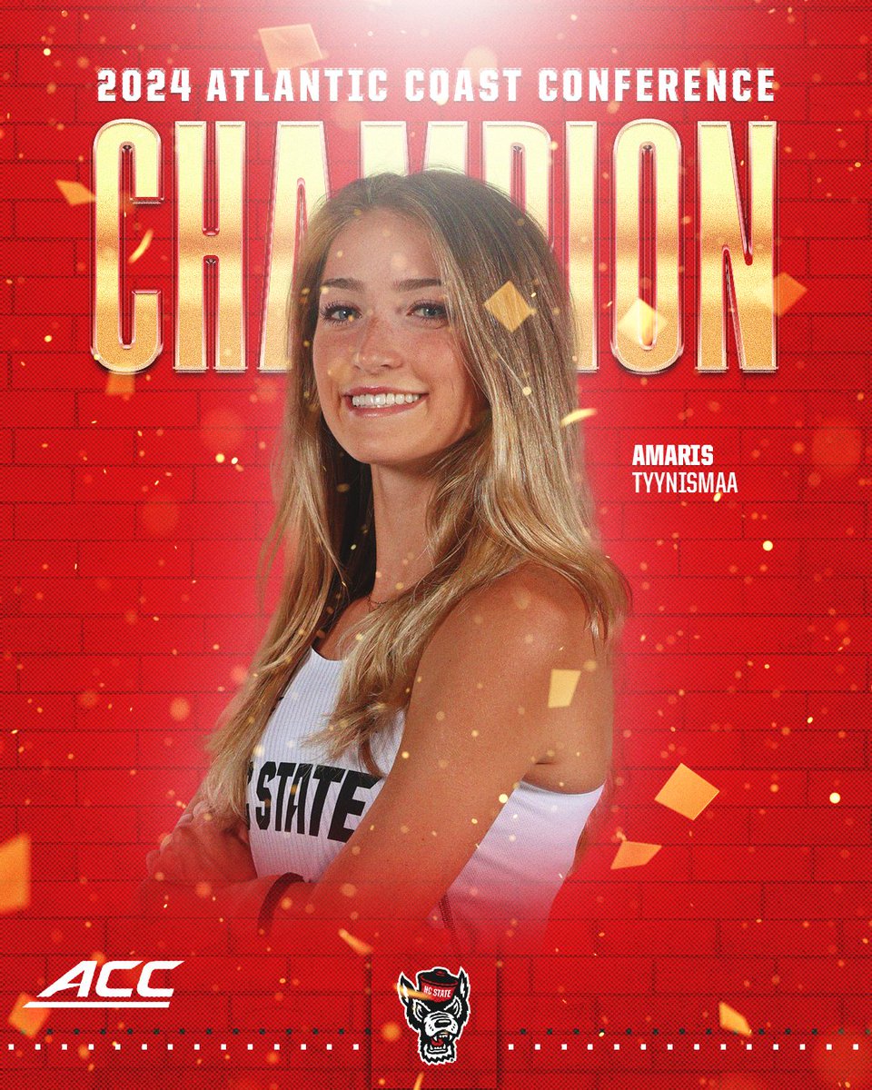 BRB, updating her bio to '2x ACC Champion' 🏆 Tyynismaa is crowned the ACC Champion in the 10,000m with a time of 33:42.57!