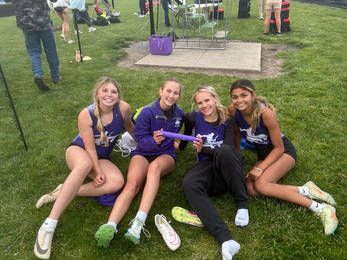 Great finish from our girls 4x4. 3 second PR and 4th place finish. Really proud of these girls!