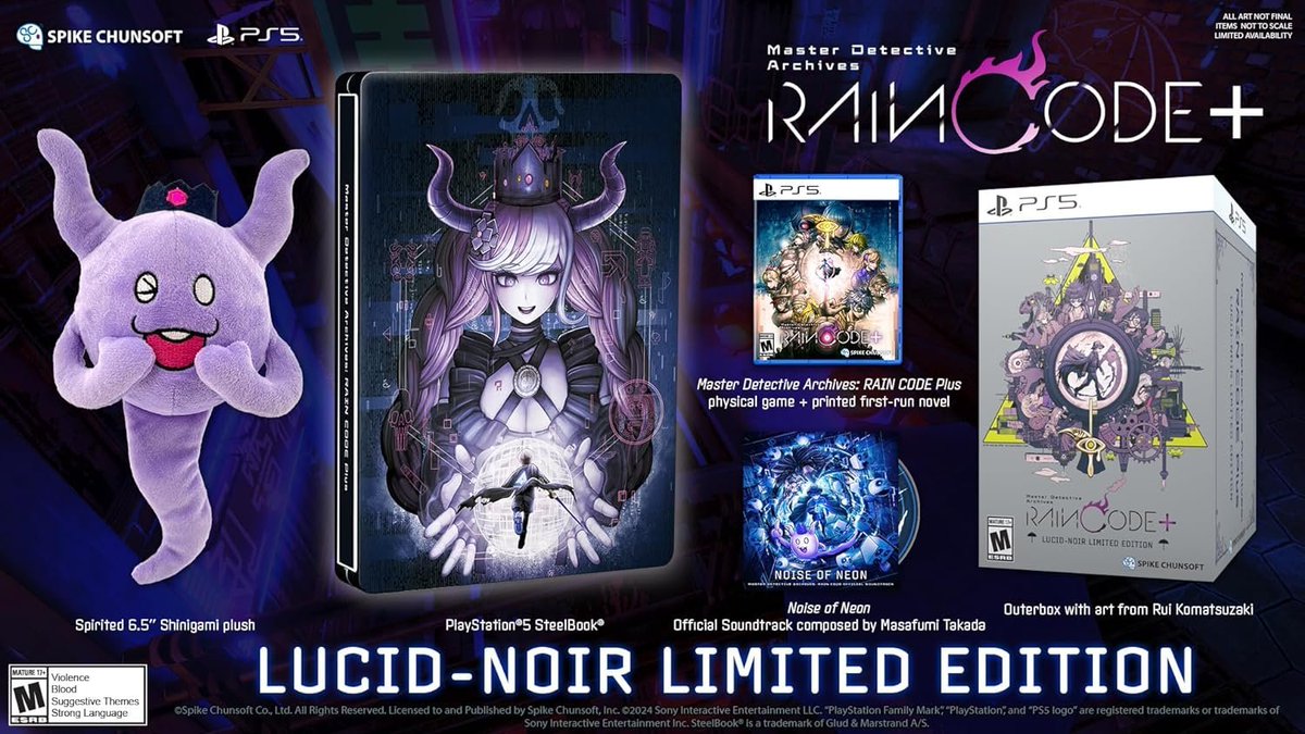 Master Detective Archives: RAIN CODE Plus Lucid-Noir Limited Edition (PS5) back up for preorder on Amazon ($99.99) amzn.to/4dvMsq1 Standard $59.99 amzn.to/3UTrn1m #ad first print run includes printed novel