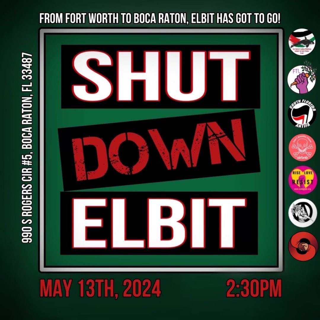Rally with us for our fifth consecutive week outside Real-Time Laboratories, an Elbit Systems Company to #SutDownElbit Speak to an organizer, get connected! We’re not going to stop until we #ShutDownElbit #FreePalestine