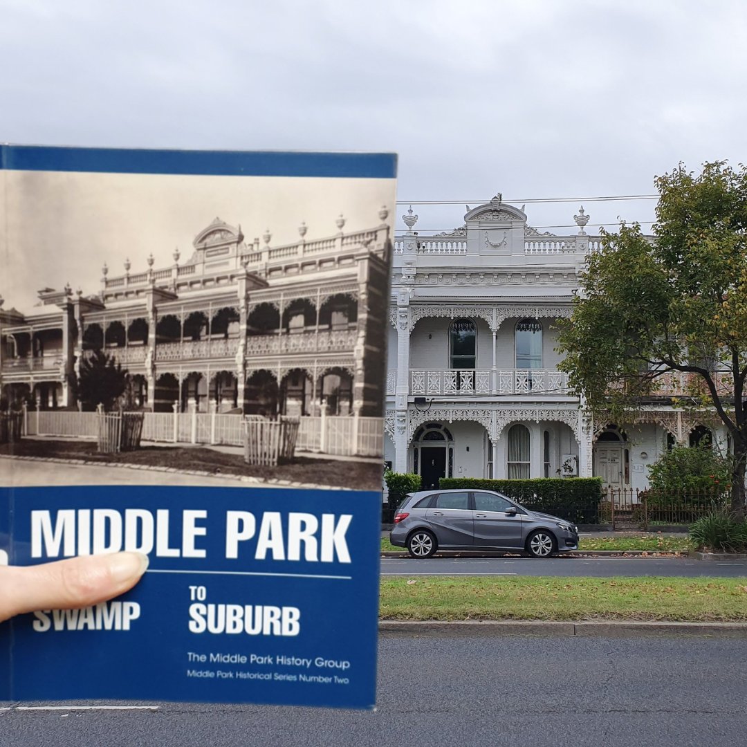 PMILibrary's tweet image. 📚 Get ready for a journey through time! This #BookFaceFriday we spotlight Middle Park: From Swamp to Suburb by Middle Park History Group. Borrow this book and discover the stories behind this historic neighborhood.🌳
#PMIVicHistoryLibrary #LibraryCollection #FoundinaLibrary