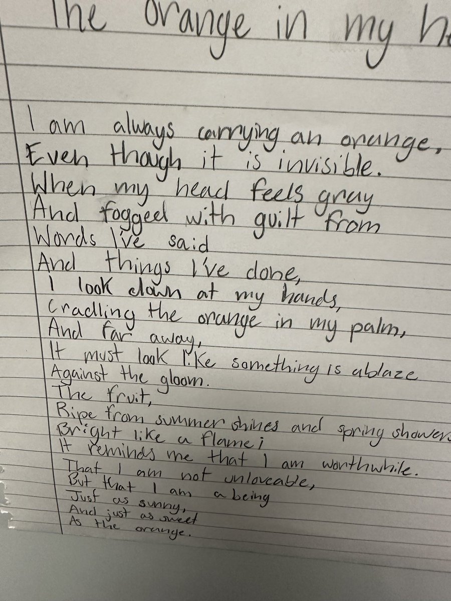 The range of emotions I feel when my students share their writing…. ☺️🥺😭 I have nearly 100 poems inspired by Kay Ryan’s “Carrying A Ladder.” Thank you to @Amplify and some truly amazing 7th graders who aren’t afraid to put themselves out there and try something new. #sd113a
