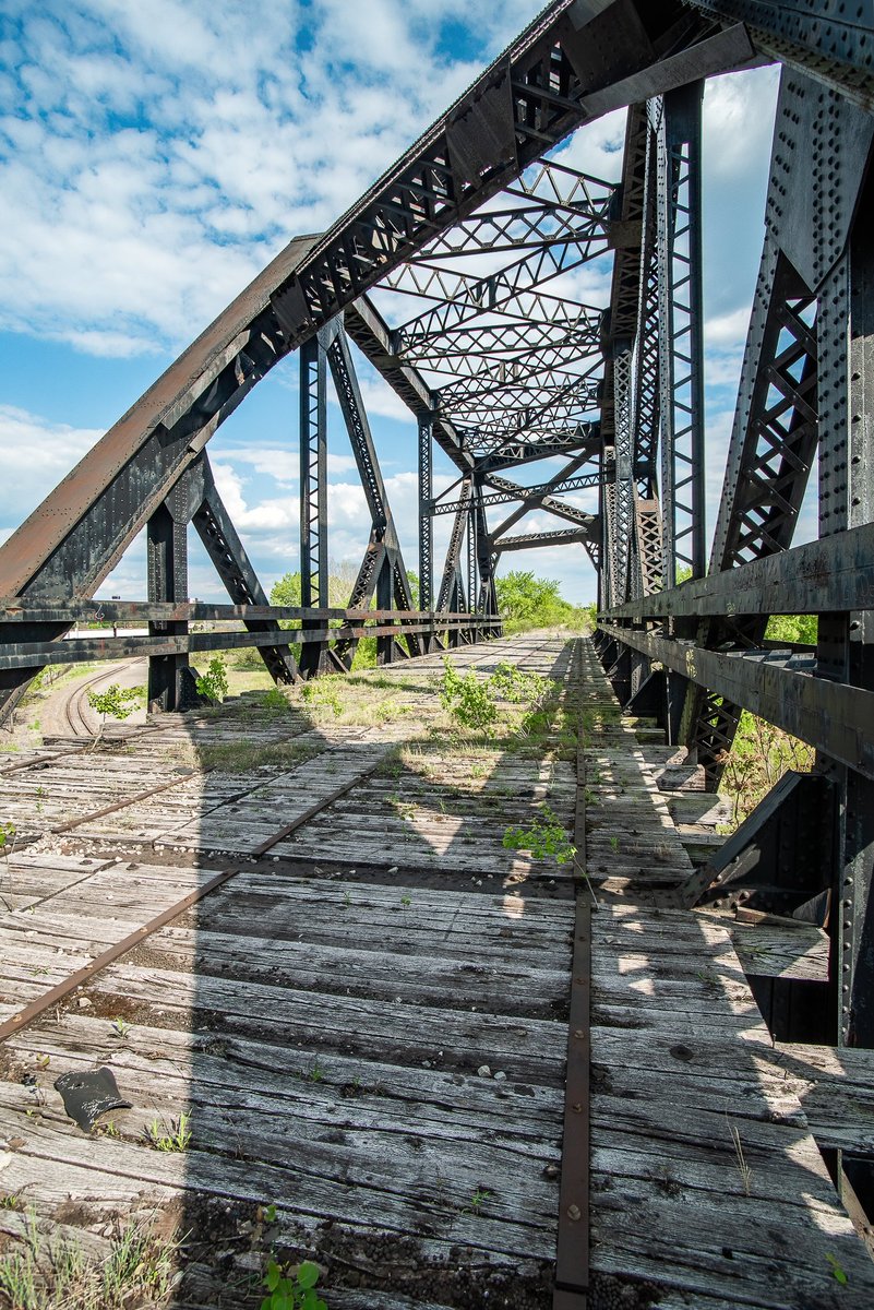 An abandoned rail bridge near Youngstown, Ohio.