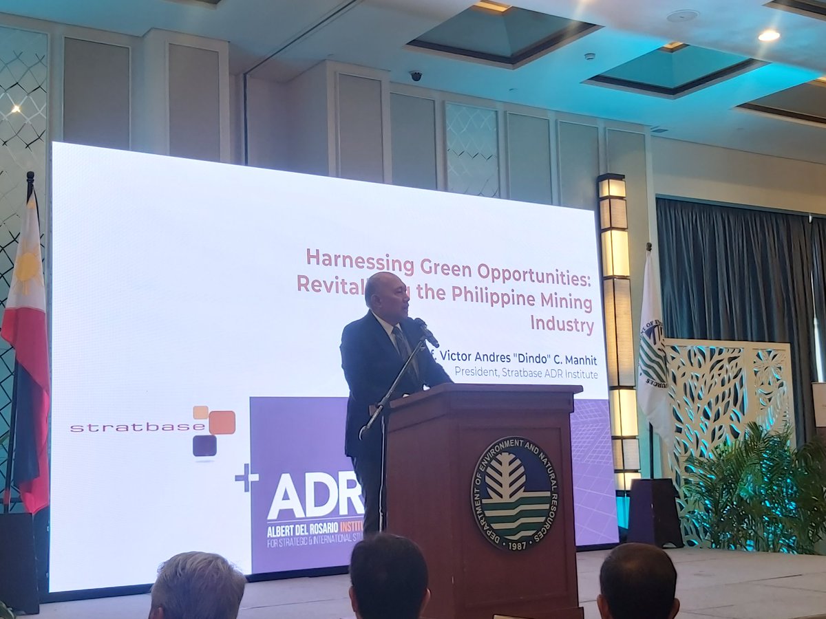 ATM: The DENR, w/ @StratbaseADRi, organize the event, Revitalizing the PH Mining Industry: A Pillar for Inclusive and Resilient Economic Growth and Development in Makati City.

#EnvironmentForLife #DENRInAction #DENRNews