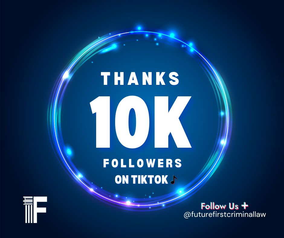 🎉 We've hit 10k followers on TikTok! 🎉 Thank you to each and every one of you for your incredible support. If you haven't already, make sure to follow us on TikTok. @futurefirstcriminallaw #10kFollowers #TikTokCommunity #LawyersOfTikTok #TikTokFollowers #FutureFirstCriminalLaw