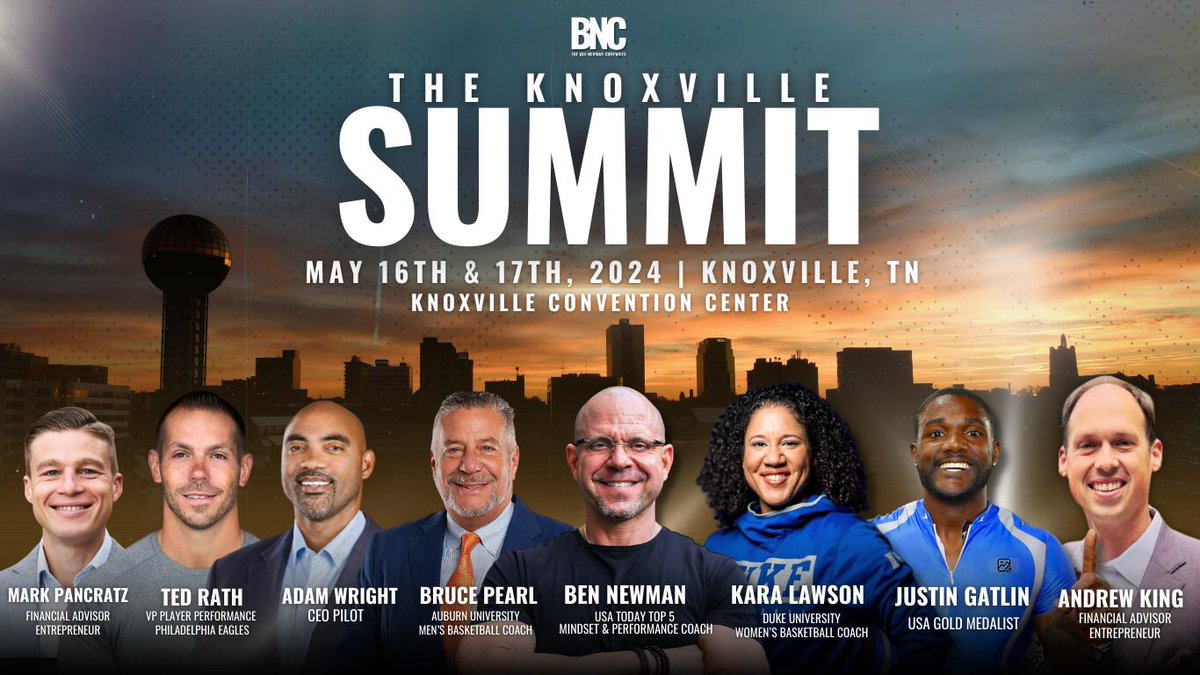 ONE WEEK. See YOU soon KNOXVILLE. The Knoxville SUMMIT bennewman.net/knoxville-summ…