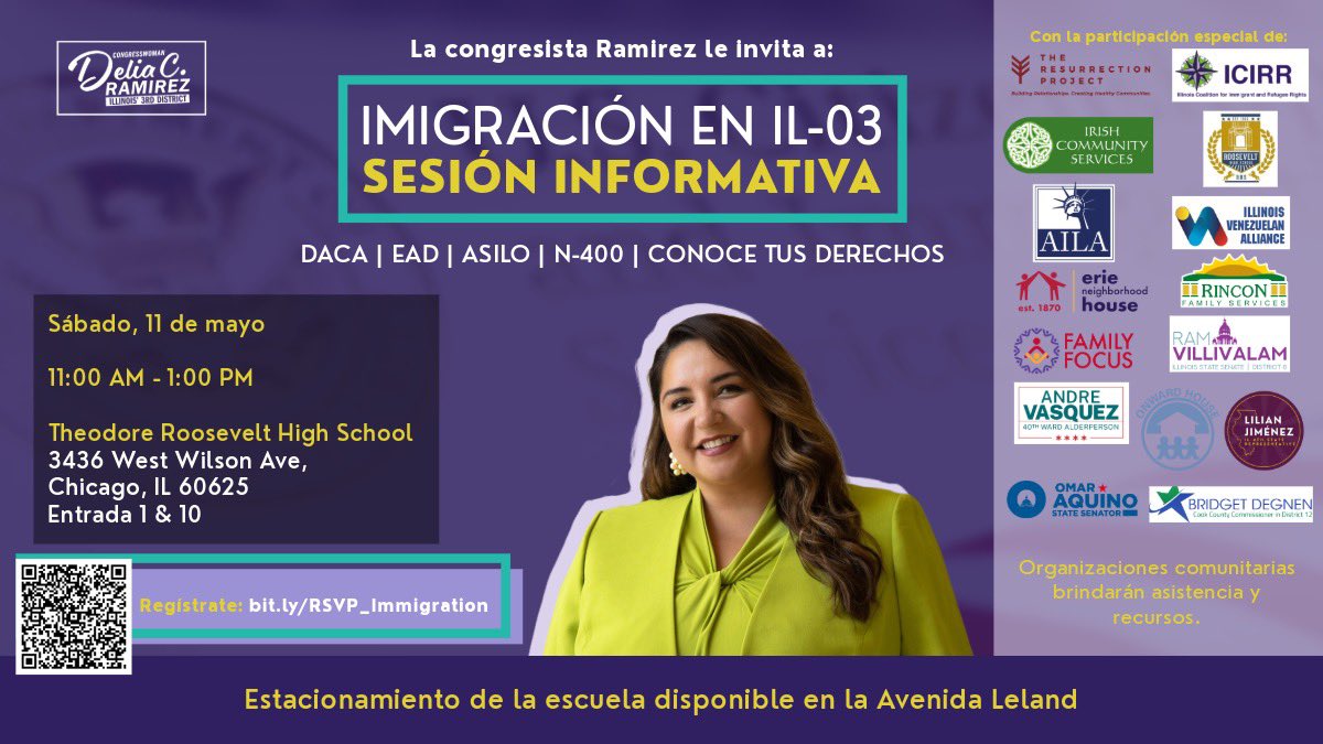 Join us this Saturday, May 11th, for an Immigration Info Session! From answering questions about how to navigate your DACA case to better understanding the naturalization process. Join us and learn more about your rights as an immigrant! RSVP here: bit.ly/RSVP_Immigrati…