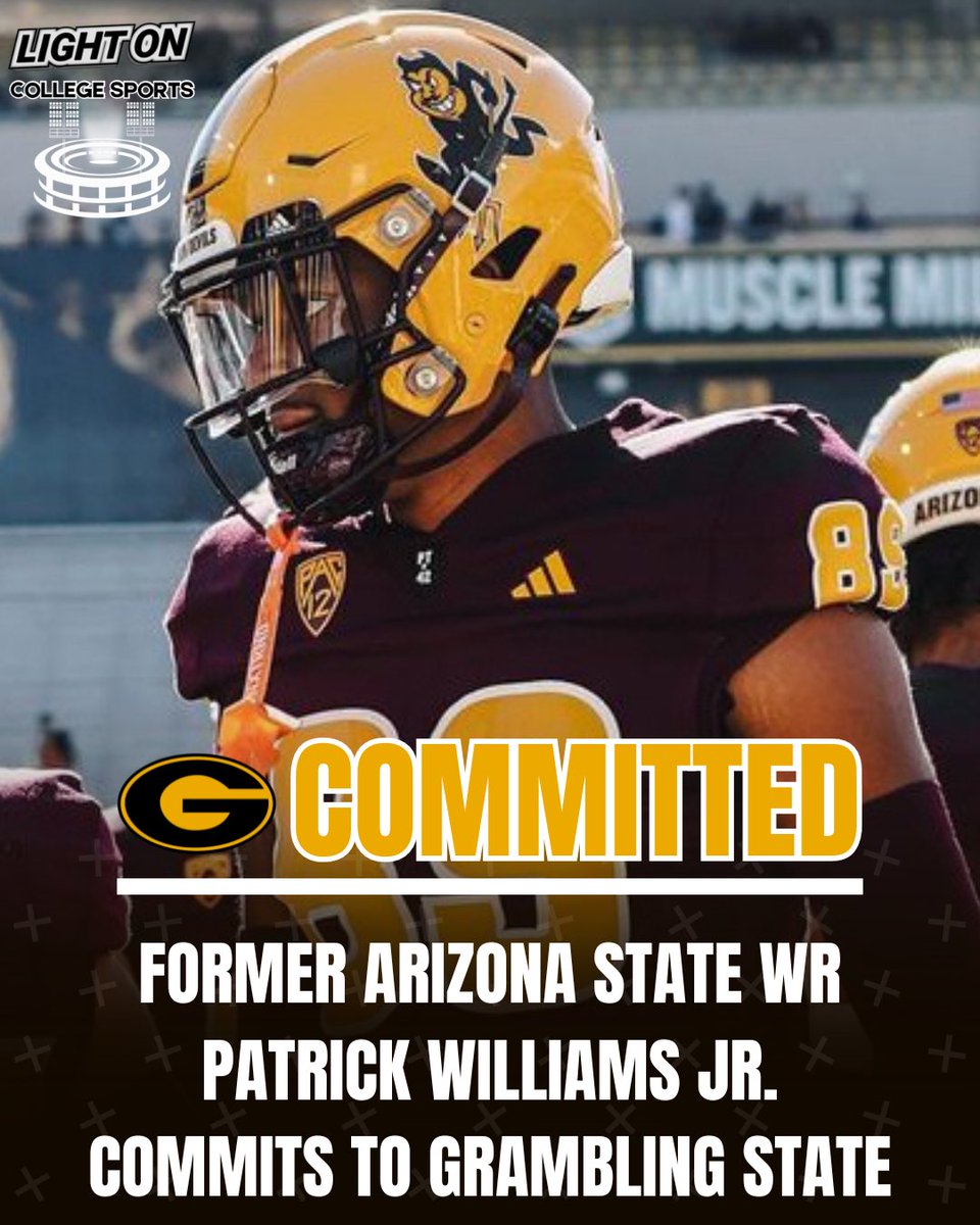 Former Arizona State WR Patrick Williams II has committed to Grambling State, per his social media. 🐯🔥 #ThisIsTheG @lil_pat01