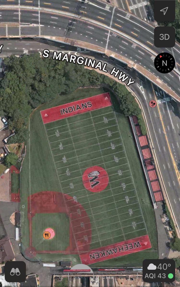 @CollegeSportsO Not college but Weehawken plays literally on top of the Lincoln Tunnel