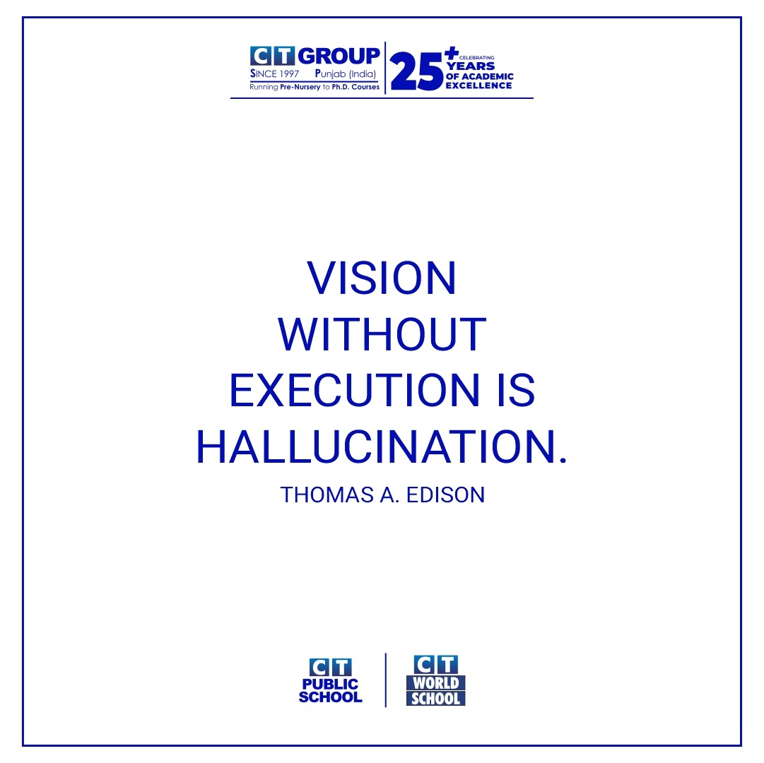 This insightful quote, often attributed to Thomas Edison, highlights the importance of taking action to turn dreams and ideas into reality. Execution is key to success. #ctgroup #morningpost #ctu #ctps #ctw #teamct #ctians #positivemind #mindful #think #growth #keytosuccess