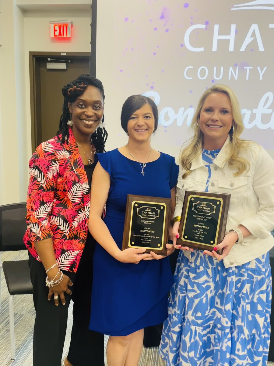 Tonight we celebrated our Bennett Teacher of the Year and IA of the Year, along w the CCS Assistant Principal of the Year @NissaWells ❤️ We are blessed w wonderful, dedicated staff members! #CCSk8 #OneChatham @Charity486
