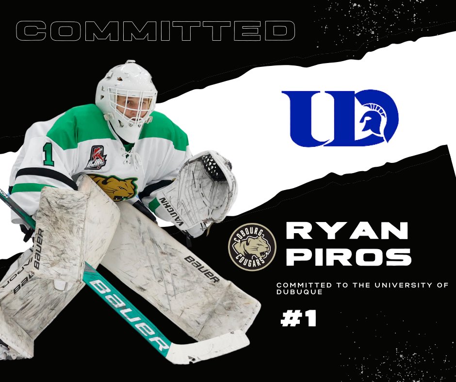 🚨COMMITTED🚨 We are excited to announce that 2003 goaltender Ryan Piros has announced his commitment to play NCAA III Hockey at the University of Dubuque for the 24-25 season! Congratulations Piros, we wish you the best of Luck!!! #DotheROAR #CougarCounty 📸 OJHL images
