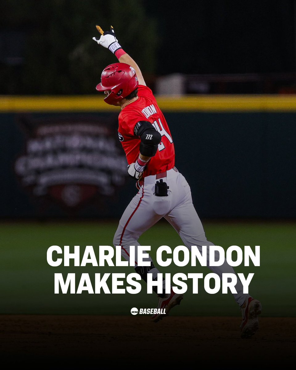 34 HOME RUNS ⚾ @CharlieCondon14 claims the Single-Season Home Run Record in the BBCOR Era. #NCAABaseball x @BaseballUGA