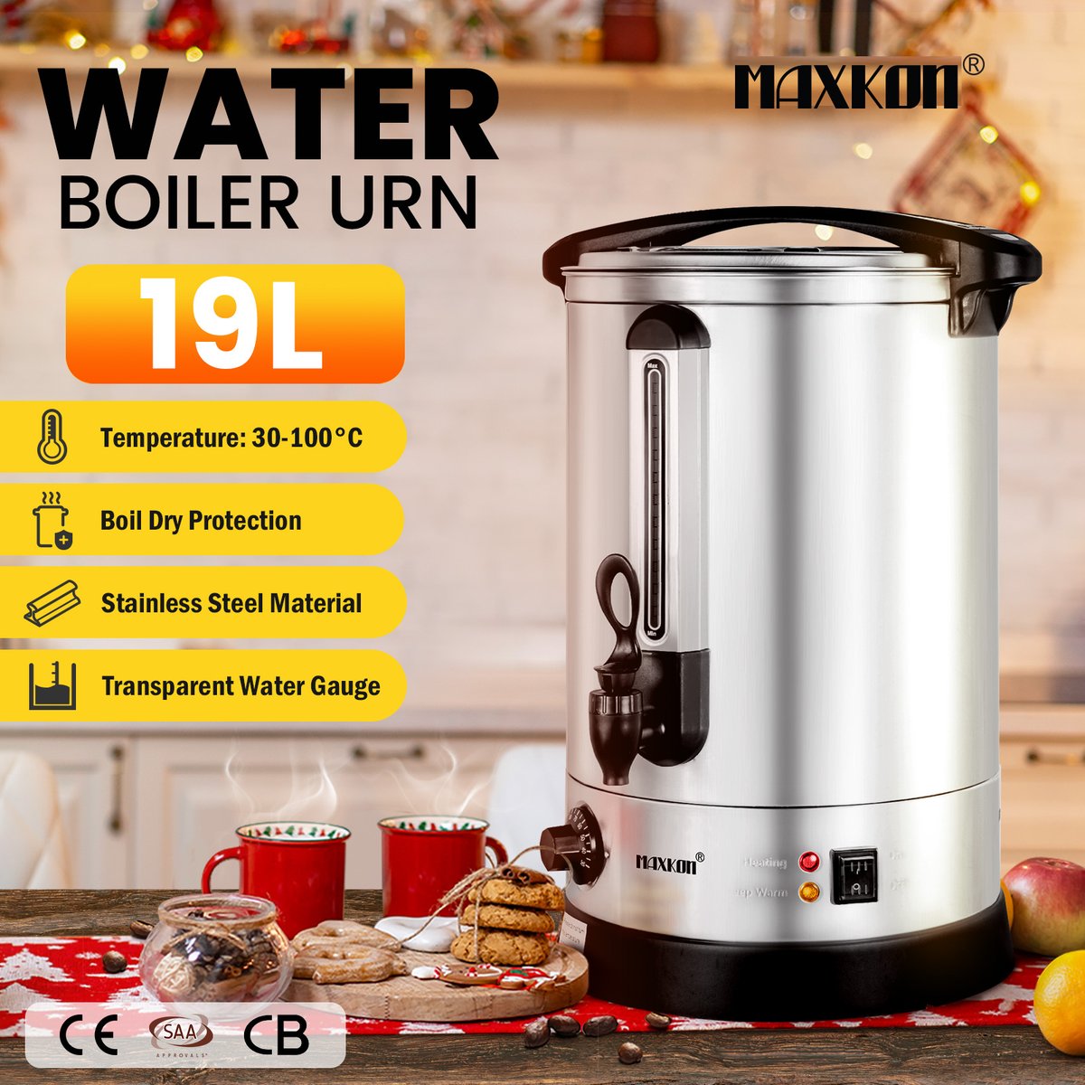 Maxkon 19L Water Dispenser Urn Instant Hot Cold Coffee Maker Machine Tea Kettle Home Commercial Stainless Steel with Tap
bit.ly/4dukOtu
#waterdispenser #urn #instant #hotwater #colddrinks #coffeetime
