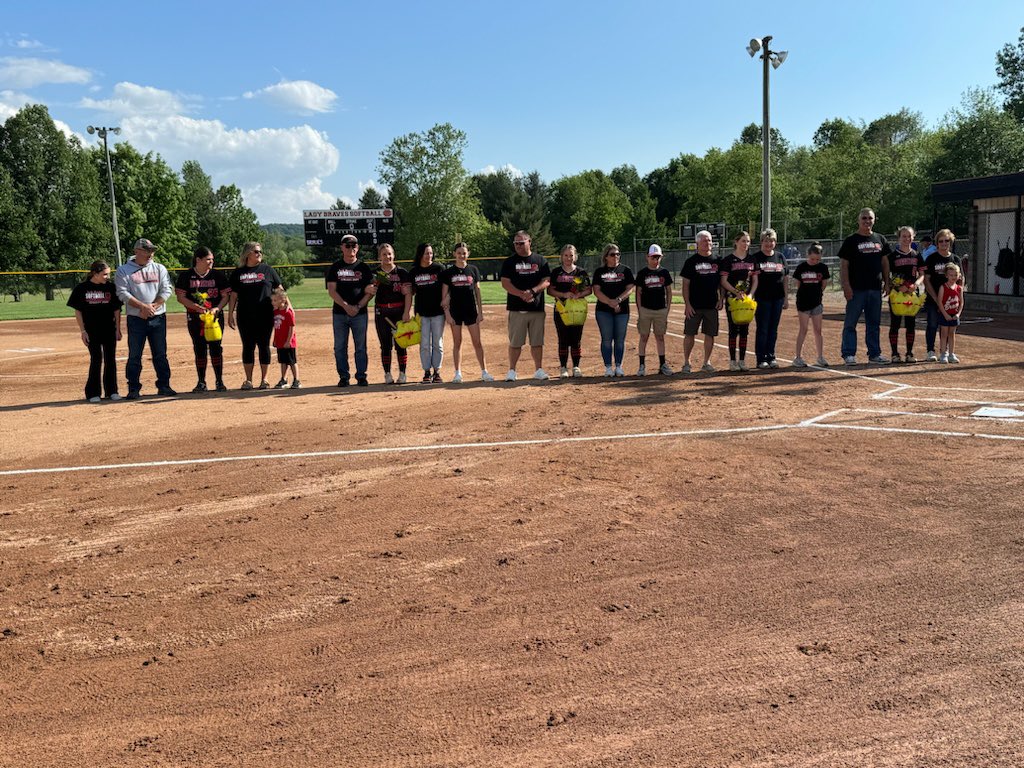Congratulations to the Lady Braves softball team on the 11-7 win over  North Harrison on senior night! Go Lady Braves!🥎