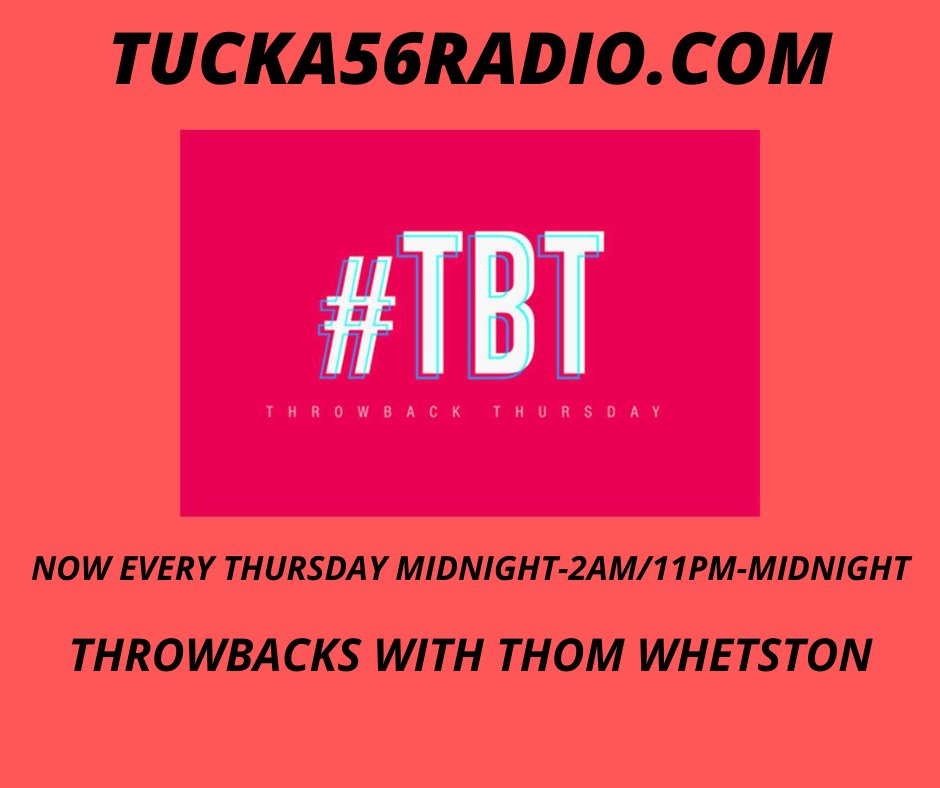 #TBT #ThrowbackThursday 
Thom Whetston 11pm ET USA
#ListenNow
#HitMusicGuarantee 
bit.ly/2MPoygt 
TUCKA56RADIO.COM 
Your #1 #HitmusicStation 
TuneIn makes it easy to listen anytime, anywhere across your favorite devices & gear tunein.com/get-tunein/