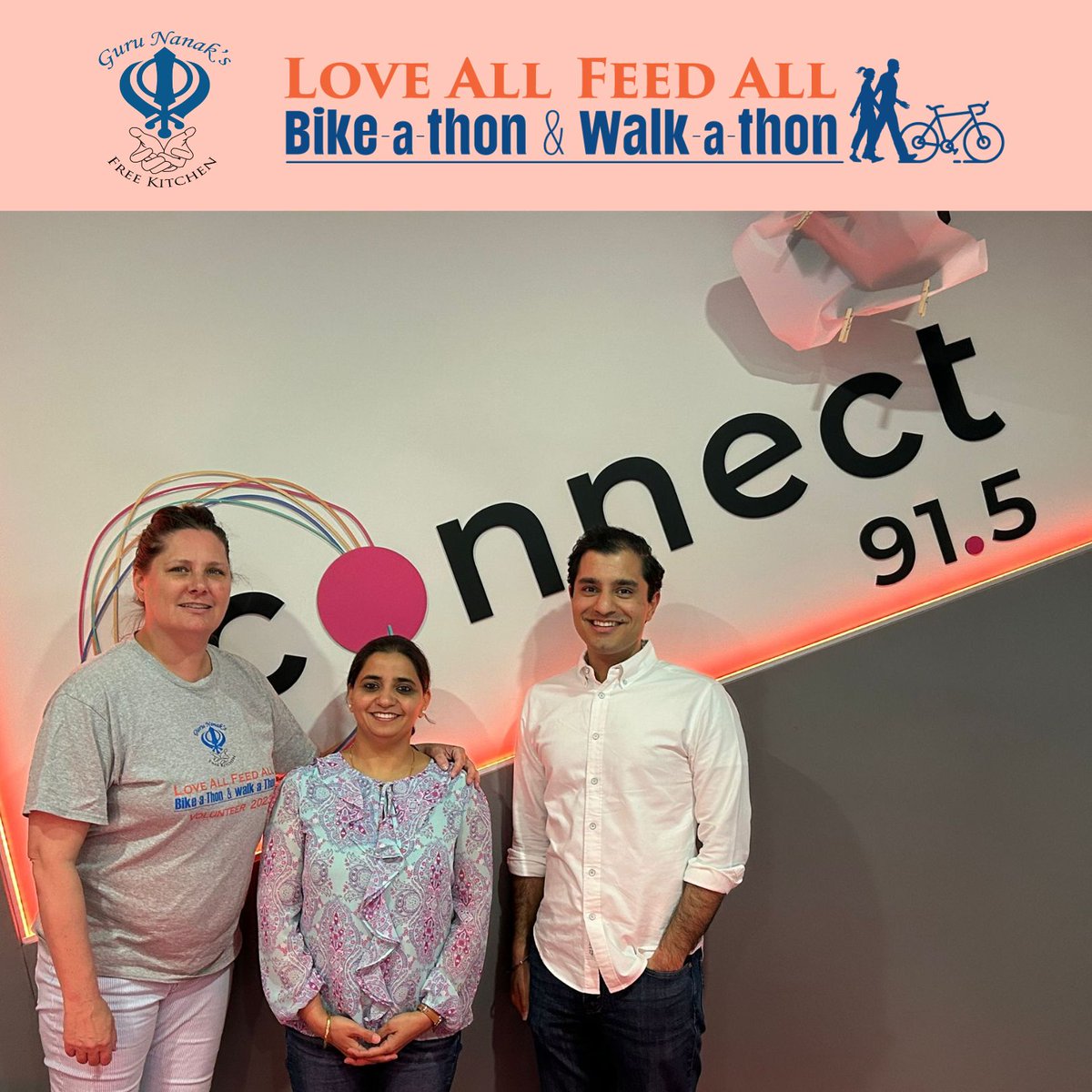 Today, GNFK volunteers were interviewed by @connectfmcanada radio host Jaspreet Kaur Sidhu to share information about our upcoming 4th Annual Bike-A-Thon and Walk-A-Thon on July 14, 2024! Thanks for your support Connect FM!
