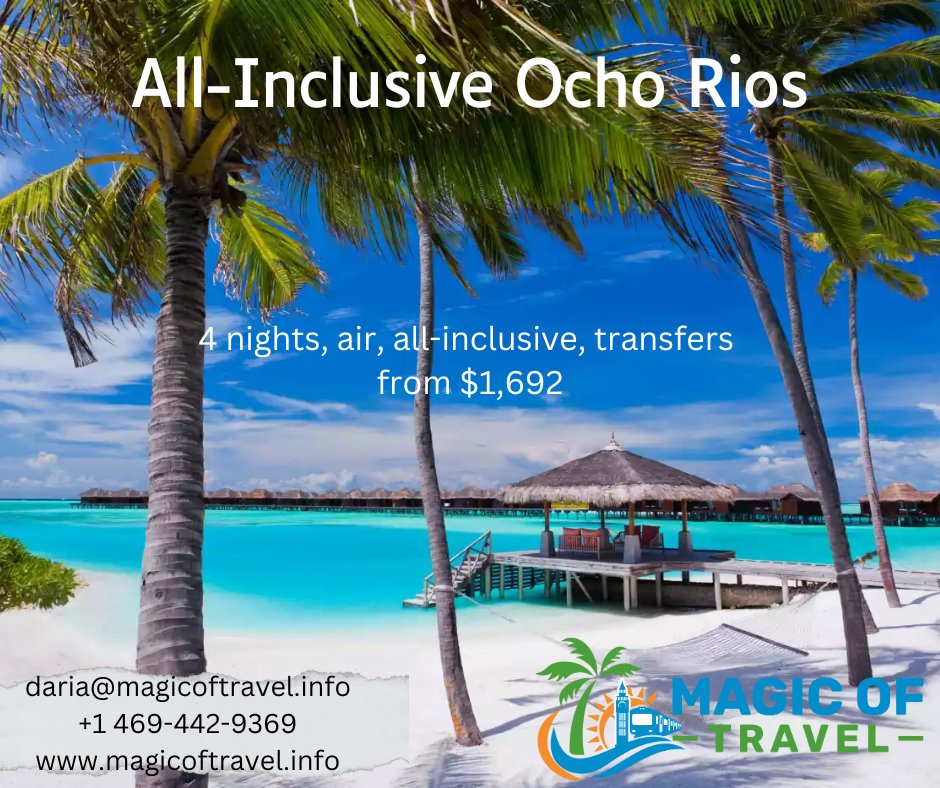 Stay at a gorgeous all-inclusive resort in Mammee Bay on this vacation to Ocho Rios, Jamaica. Feel the rhythm of reggae music, tantalize your taste buds with jerk chicken, and stretch out on beautiful palm-fringed beaches!

#Jamaica #Caribbean #beachvacation #beach #allinclusive
