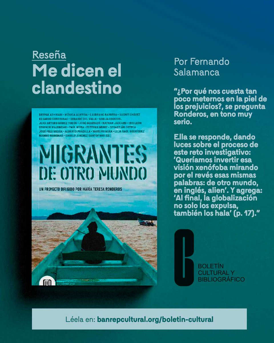 #LecturasRecomendadas |📖En el #BCB de 2023 se reseñó ‘Migrantes de otro mundo' (@AguilarLibros), investigación de @CLIP_AmericaLat que comparte la historia de migrantes que cruzan océanos y senderos clandestinos en busca de un futuro mejor.

👉Léela: ow.ly/CPo550RyGt0?