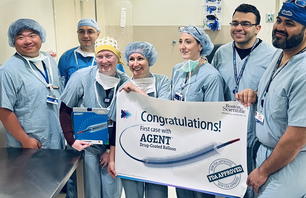 Excited that @HenryFordHealth @HFHCardioFellow was the 6th hospital in the country to use @BSCCardiology Agent DCB earlier this week. Wonderful to have this technology for our complex patients!