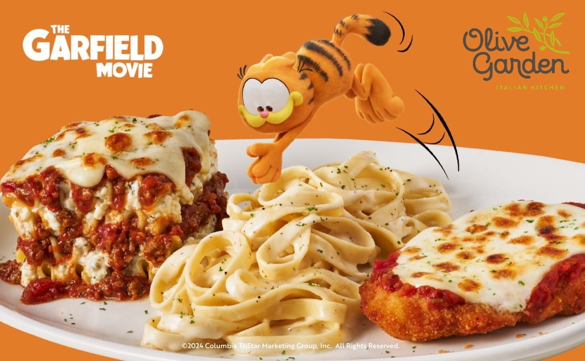 🚨BREAKING🚨: For the first time ever, Olive Garden is doing an in-resturaunt promotion in partnership with an upcoming movie release! 

The first one in the restaurant's entire history is for the Garfield Movie, coming to theaters May 24th! 

Read more: olivegarden.com/specials/garfi…