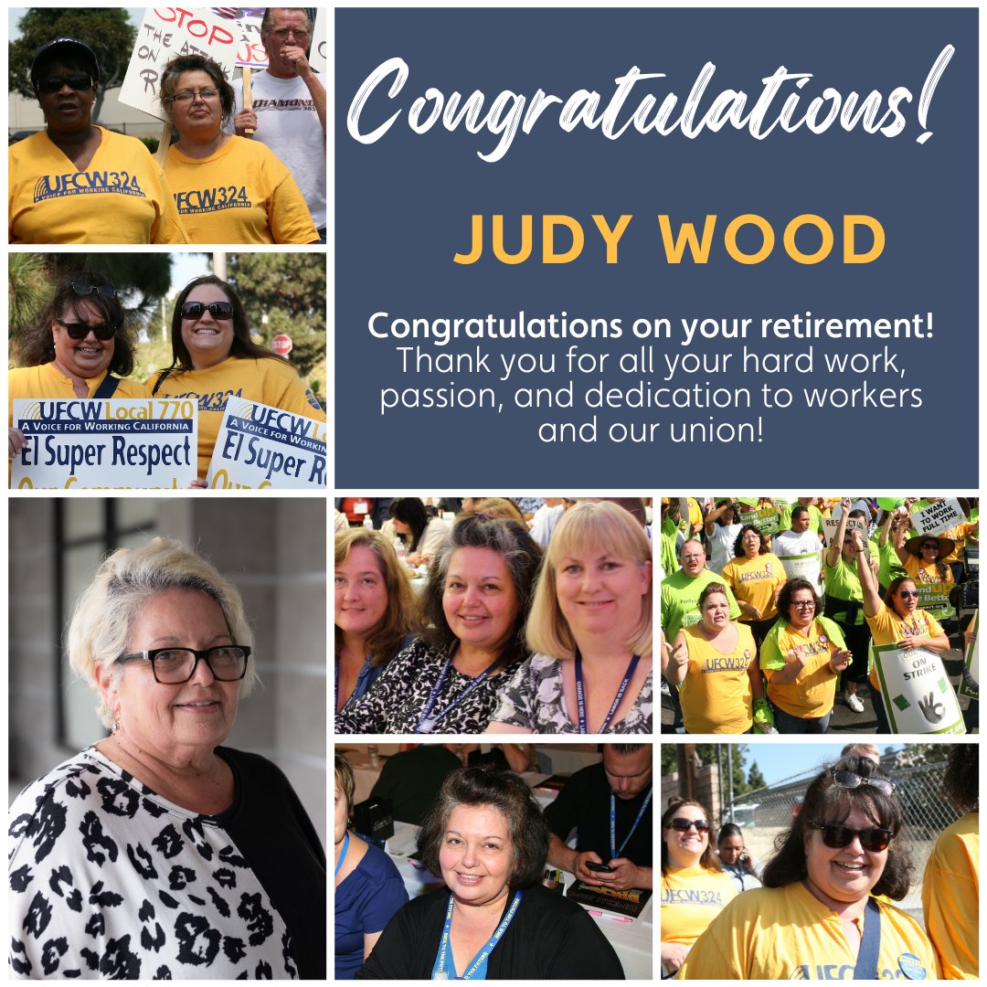 For 37 years, Judy has been an integral part of our union, embodying what a powerful union leader is, and has inspired so many people here at the local and throughout Southern California. We are all better people for working with you. We will miss you so much! 

Congratulations!