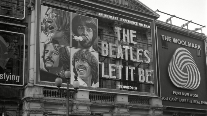 The Beatles' billboard for Let It Be in 1970.