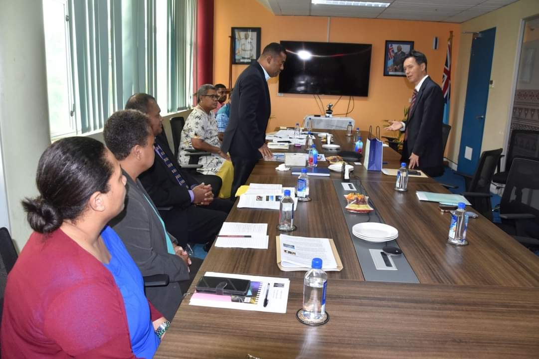 Hon. Filimoni Vosarogo yesterday, received a courtesy visit from the Japanese Ambassador to Fiji, His Excellency Mr. Rokuichiro Michii, to the Ministry’s Headquarters. He acknowledged the support by the Japanese Government over the years and welcomed Japan as a friend of Fiji.