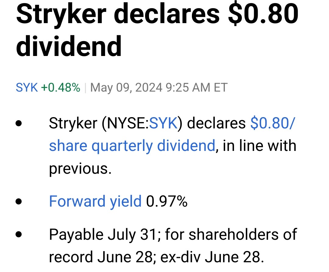 $SYK
#dividends #investing #FinancialFreedom #FinancialPlanning