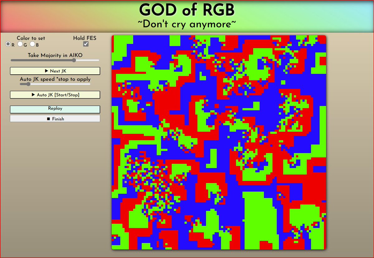 udonDsuki's tweet image. リポジトリ整理しながら、Github pagesでデプロイしてみた。基本構成が超簡単だから簡単に公開できてよいね…！
良かったら遊んでみてね(部屋を明るくして離れて見てね！！😳)。
おなじみペイントジャンケン俯瞰アプリです。
(FESを開催するボタンがおすすめ)

udondaisuke.github.io/JK_APP_submitt…