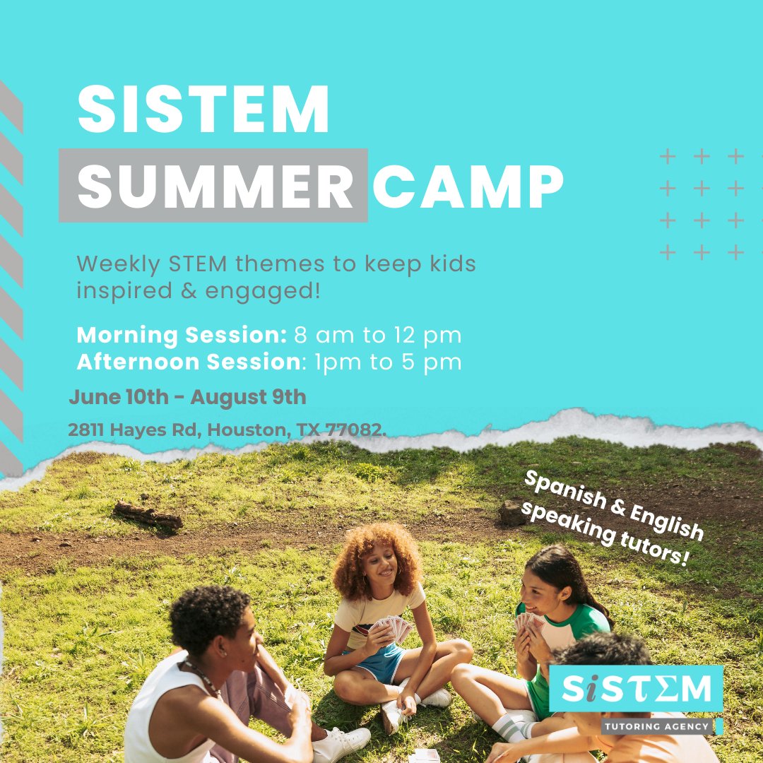 SiSTEM summer camp will soon be in session! ⛺️ 

Score on big discounts when you enroll for all sessions or with a sibling 🎉 

#summercap #houstonsummercamp #summertutoring #houstontutoring