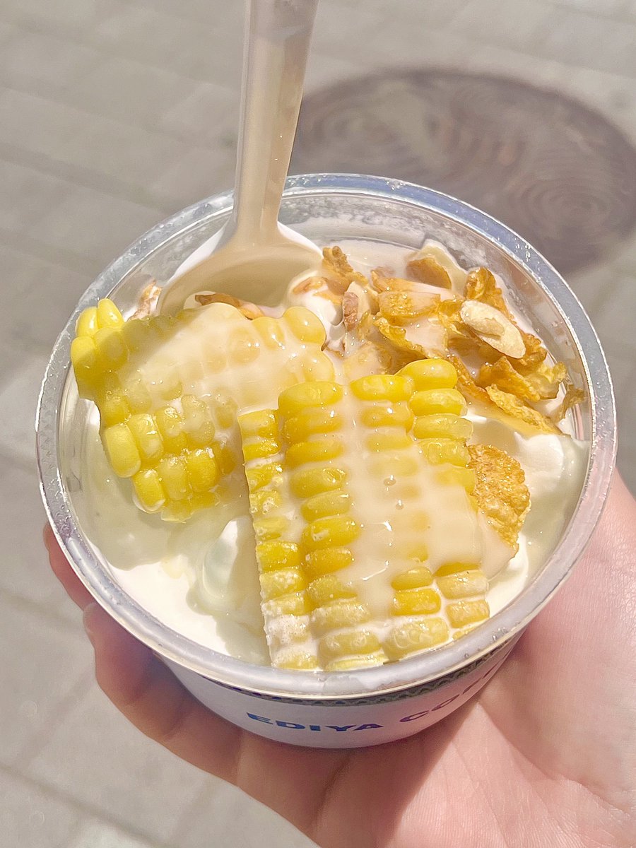 이디야 옥수수빙수
딱 옥수수 아이스크림 맛인데 덜달게 옵션 있으니 하는걸 추천(해도 달다..)