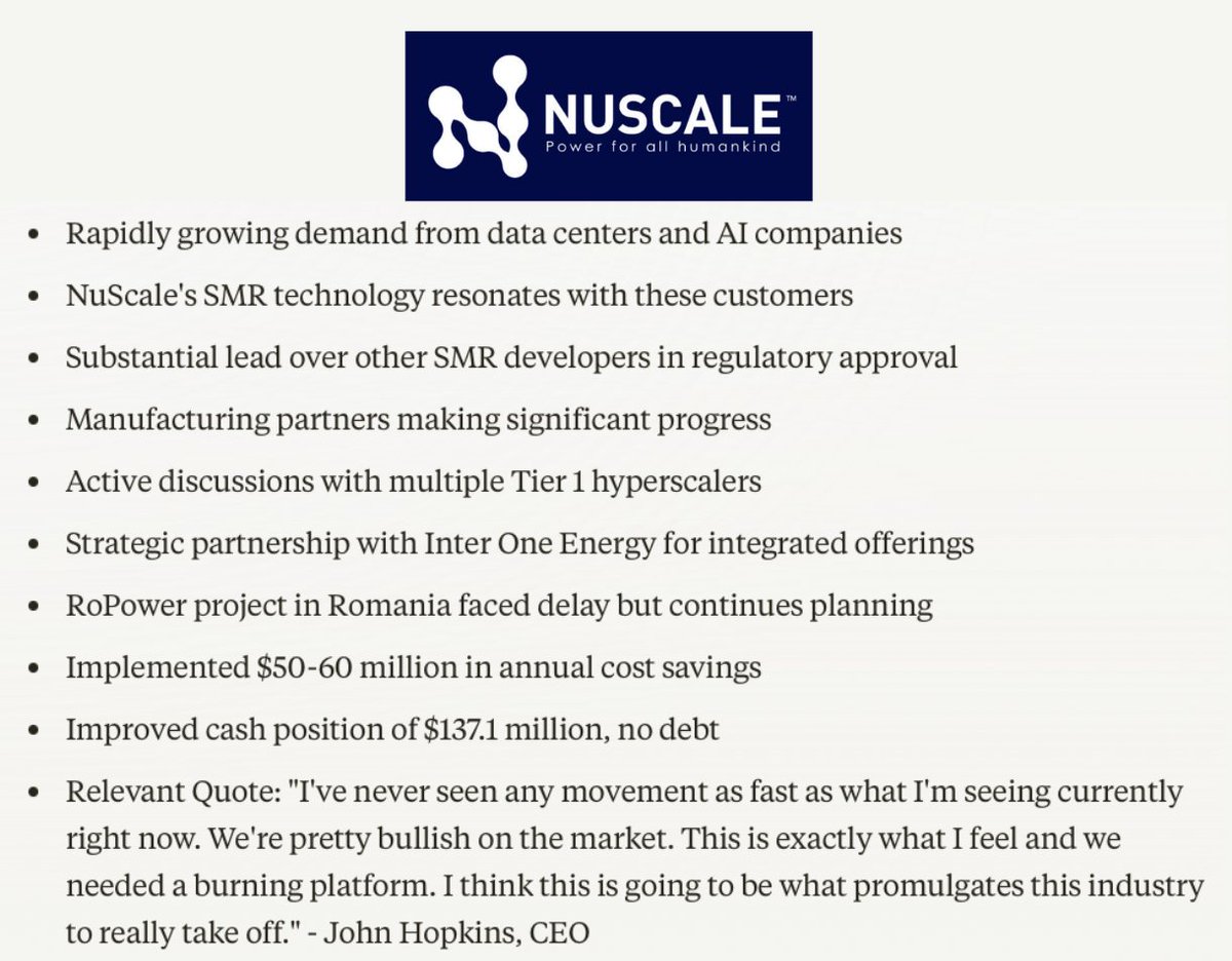 NuScale Power Corporation $SMR
Q1 2024 
EARNINGS CALL SUMMARY