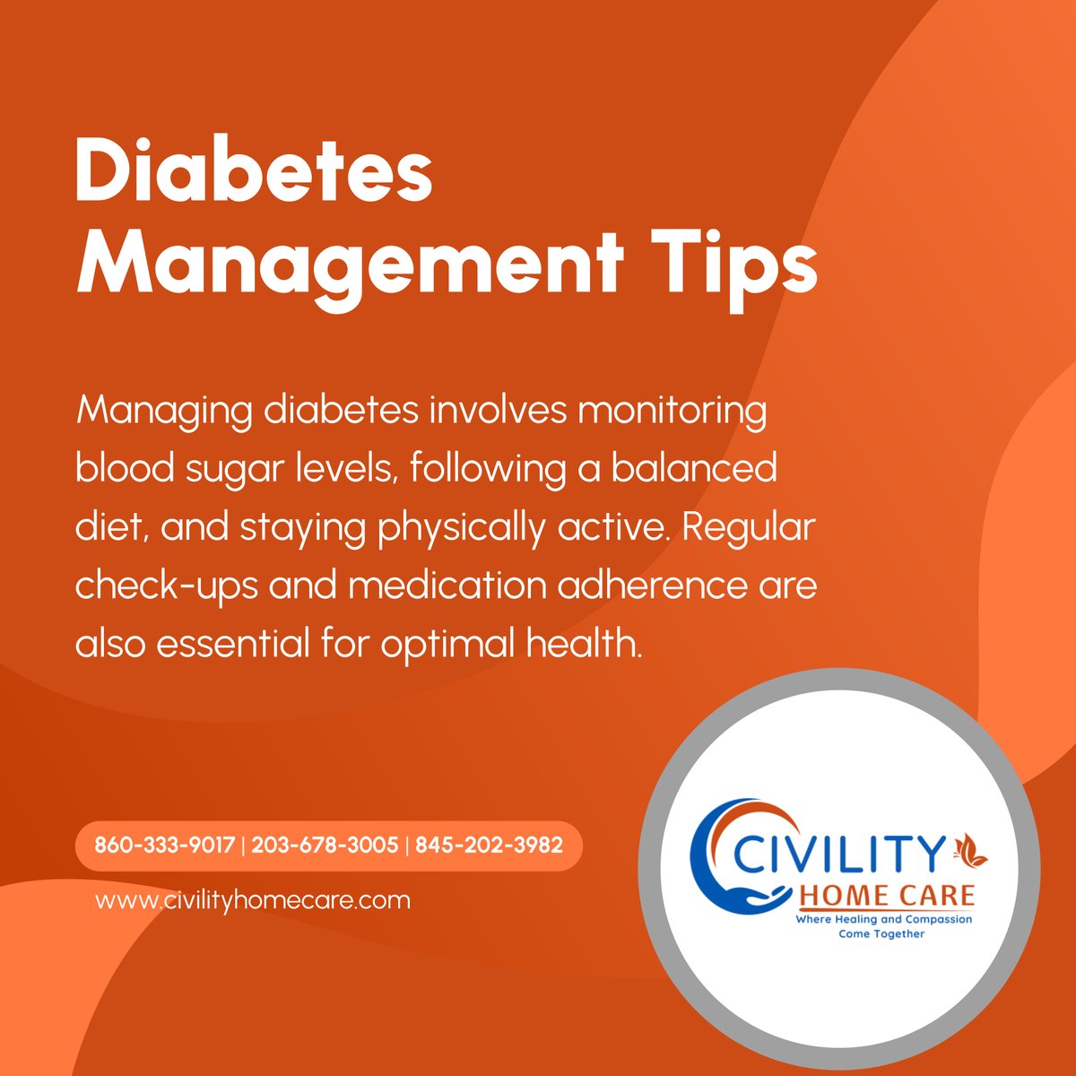 Take control of your diabetes with these management tips. Consistent self-care and medical supervision are key to living well with diabetes. 

#NewingtonCT #HomeCareAndMedicalSupplies #DiabetesCare #HealthyLiving #DiabetesManagement