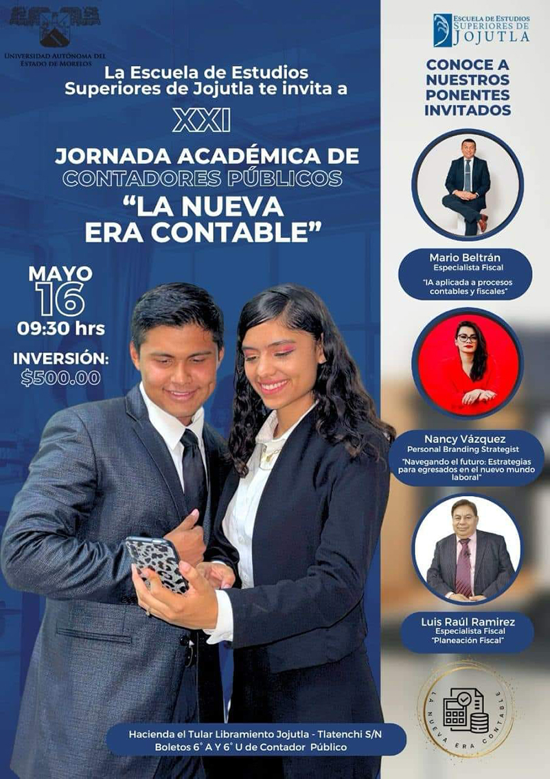 Escuela de Estudios Superiores de Jojutla | XXI Jornada Académica de Contadores Públicos 'La nueva era contable' | #SomosUAEM