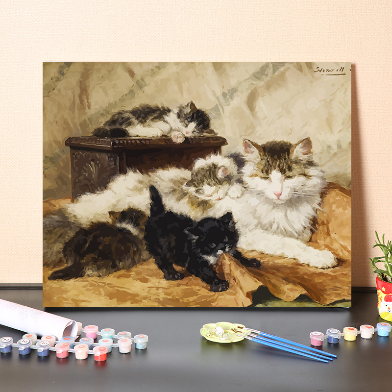 Cute cat oil painting, completed through digital coloring. #cat #animallovers #drawing #digitalart #artlover #easydiy #diypainting #giftideas #numberpainting