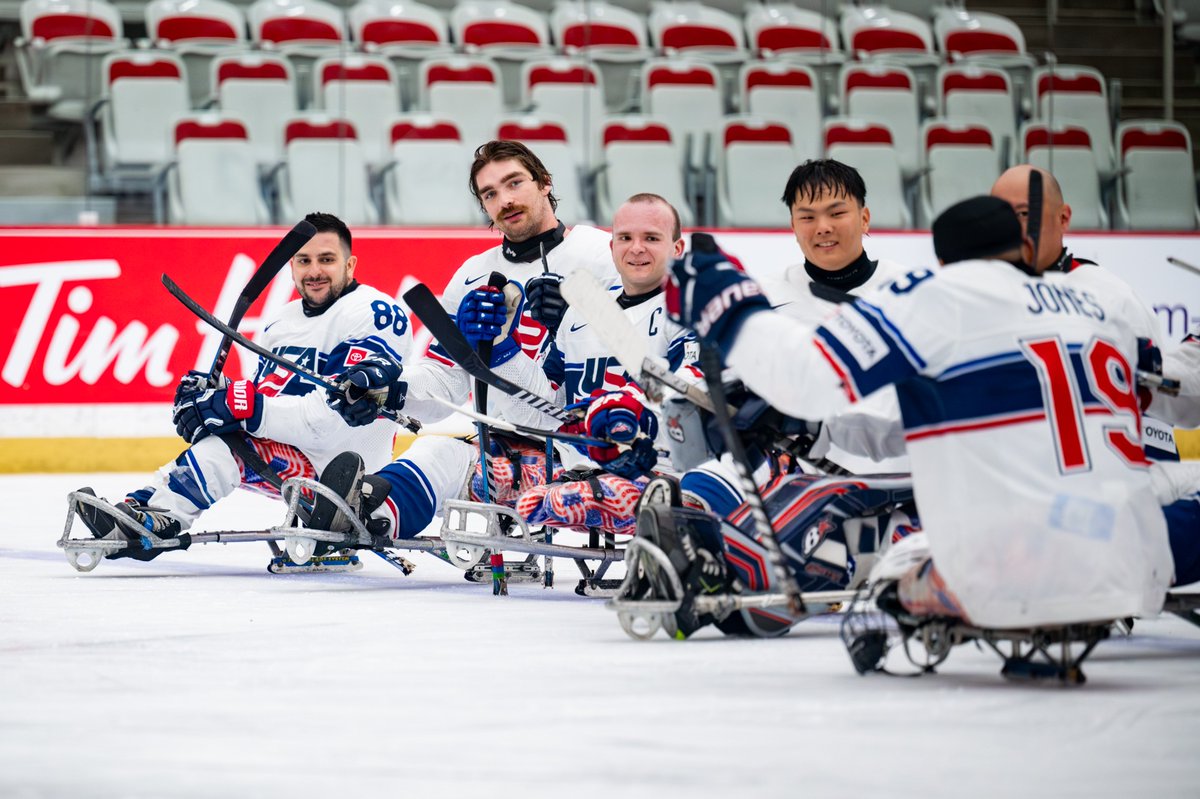 The semifinal matchup is set 🇺🇸 The U.S. will face-off against Czechia at 3:30pm ET tomorrow in Calgary 👊 Details → bit.ly/4adZSE7 | #SledWorlds #ParaIceHockey