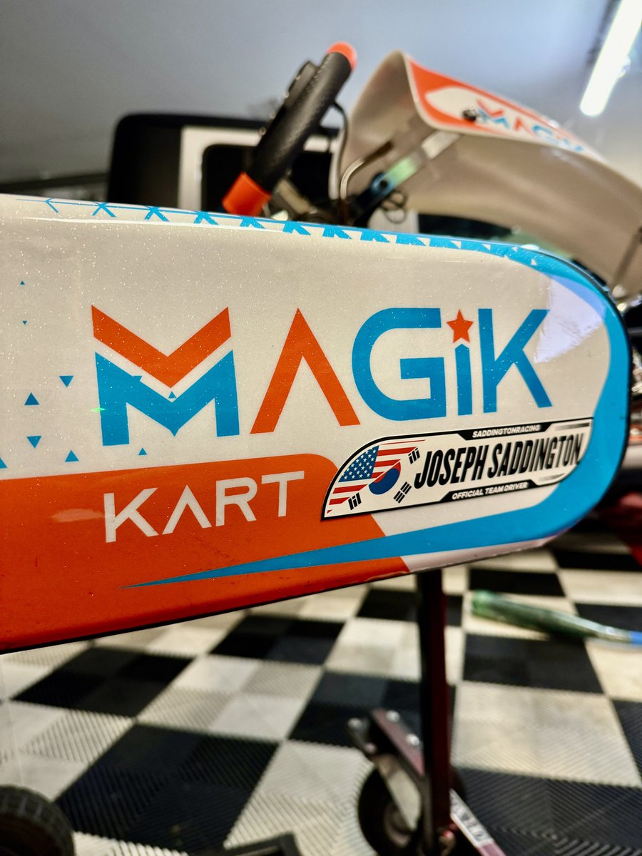 Building is what builders do. Just finished a full chassis rebuild with new livery. Can’t wait to show the little man his new upgraded. An honor to build for you king! Let’s get it this weekend! 🏎❤️ #gokart #racing