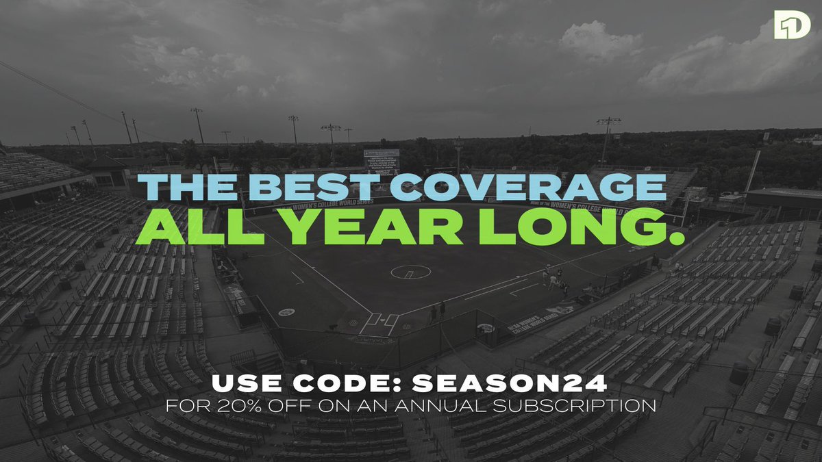 Mayhem is HERE! Don't miss a minute of the action 🥎 Use code SEASON24 to save 20% on an annual #D1Softball subscription! d1sb.co/3iEbuXx