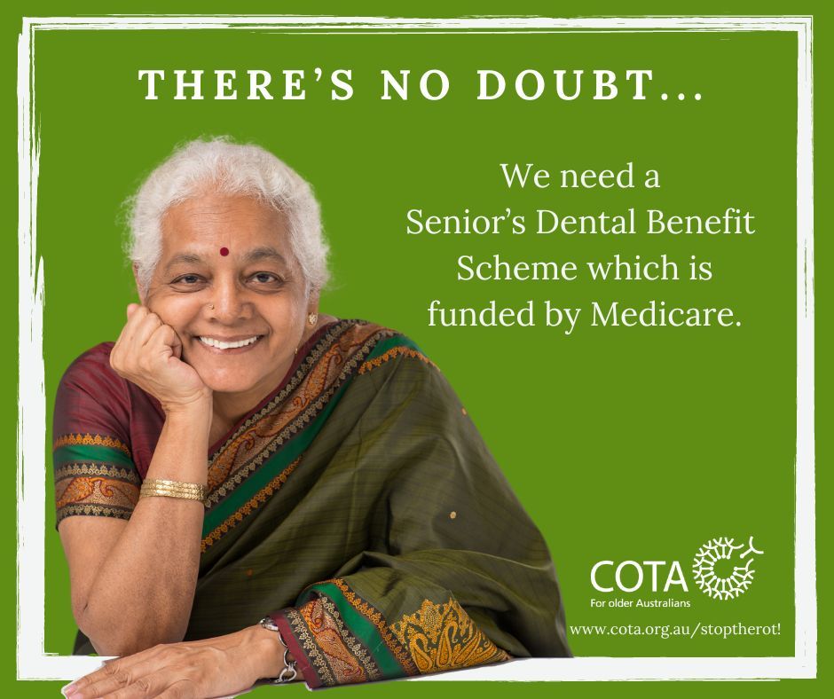 This budget - we're hoping to see a Senior Dental Benefits Scheme program, bulk billed through Medicare. Close to one-third of older adults have untreated tooth decay. 72,000 hospitalisations for dental conditions in 2017-18 could have been prevented with earlier treatment.