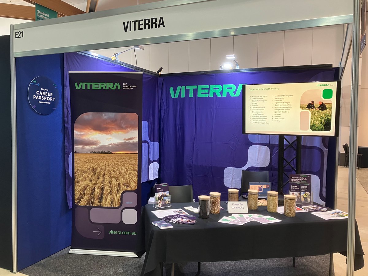 We are excited to be at the Adelaide #Careers Expo over the next two days to showcase the exciting job opportunities available at Viterra - including entry level pathways to launch a career in #agriculture such as our traineeship and graduate programmes. Come and see us in the