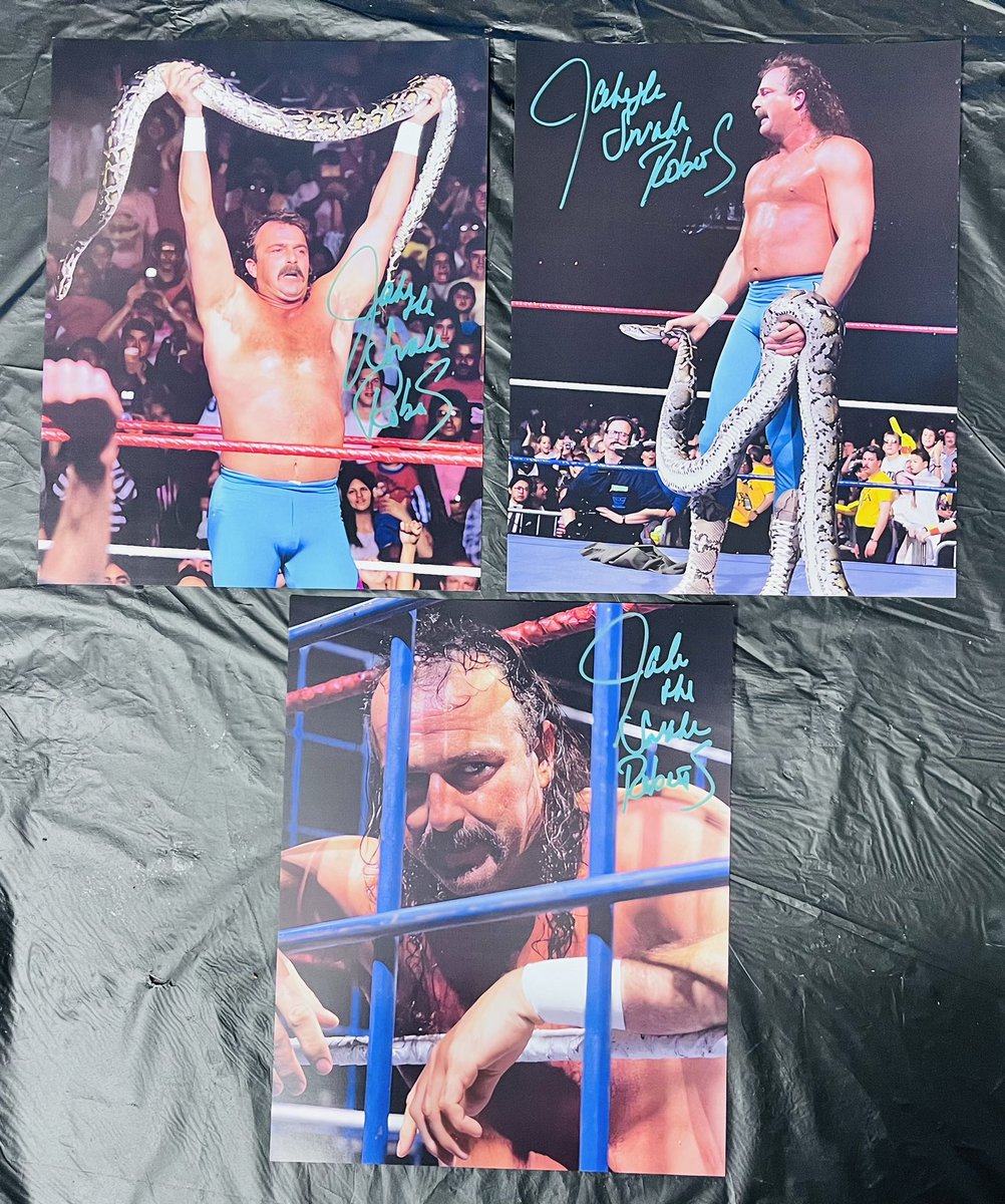 We have a few extra Jake Roberts signed 8X10s from last weekend’s @80sWrestlingCon. Please message us if you are interested in one. Thank you!