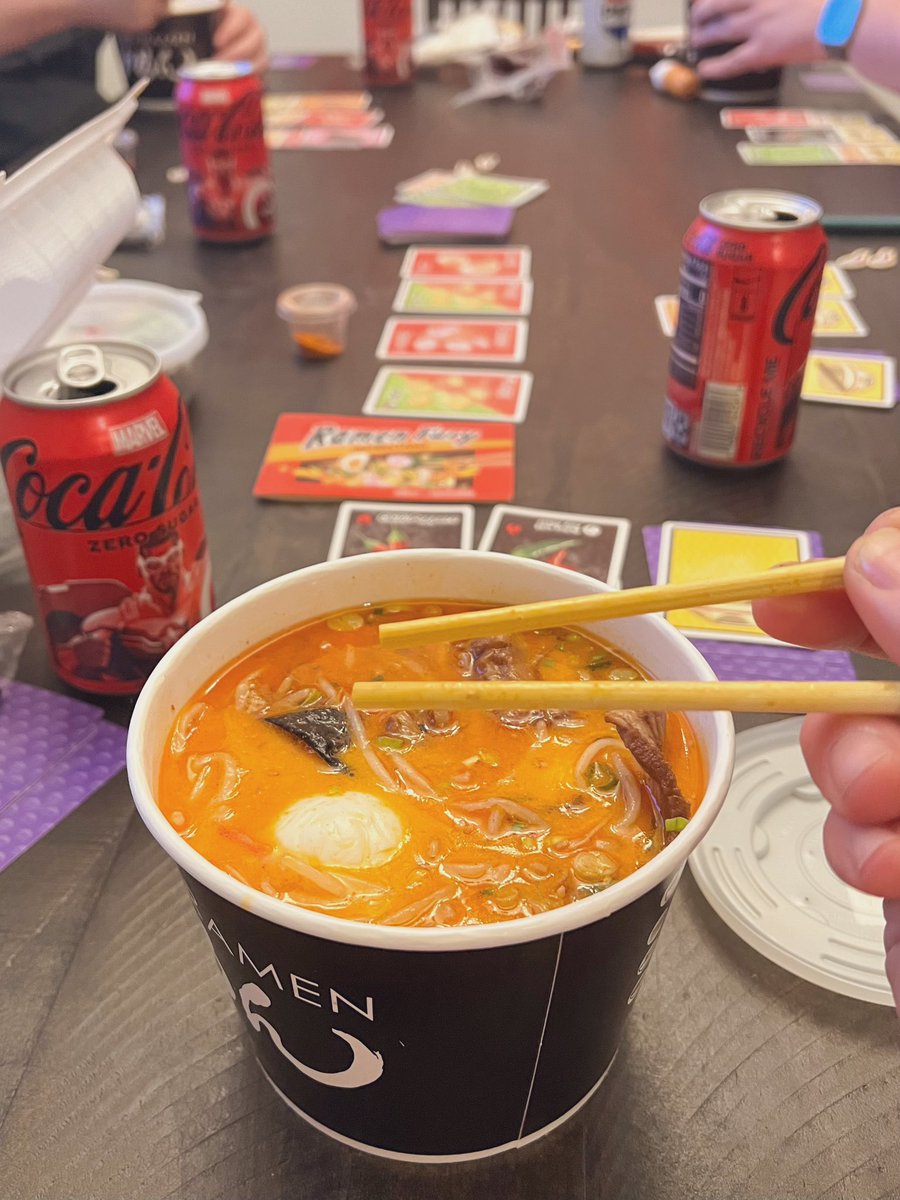 ramen and ramen card game (which is awkward because the player who ate ramen last go firsts and we can’t remember who took the first bite 🐶💦💦💦)