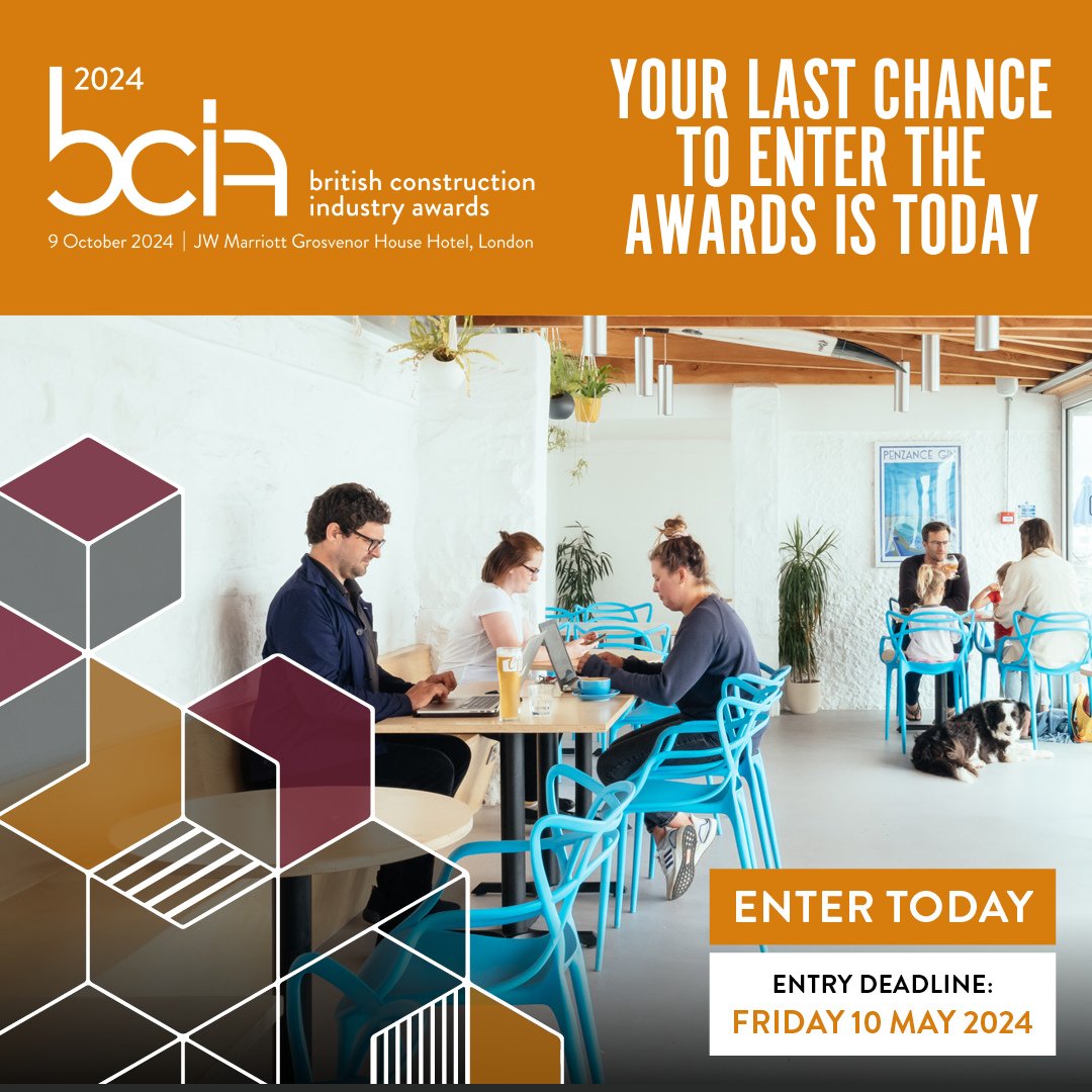 Deadline day to submit your entry for the 2024 British Construction Industry Awards. Don't miss out on the opportunity to showcase your work and be recognised as a leading innovator in the industry. Deadline for entries is midnight tonight - bcia.newcivilengineer.com/2024/en/page/h… #BCIAwards