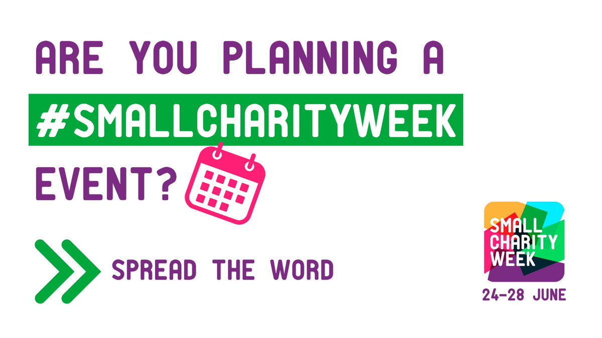 Are you planning a #SmallCharityWeekEvent? Upload your event to the small charity week website today 👉 smallcharityweek.com/register-event