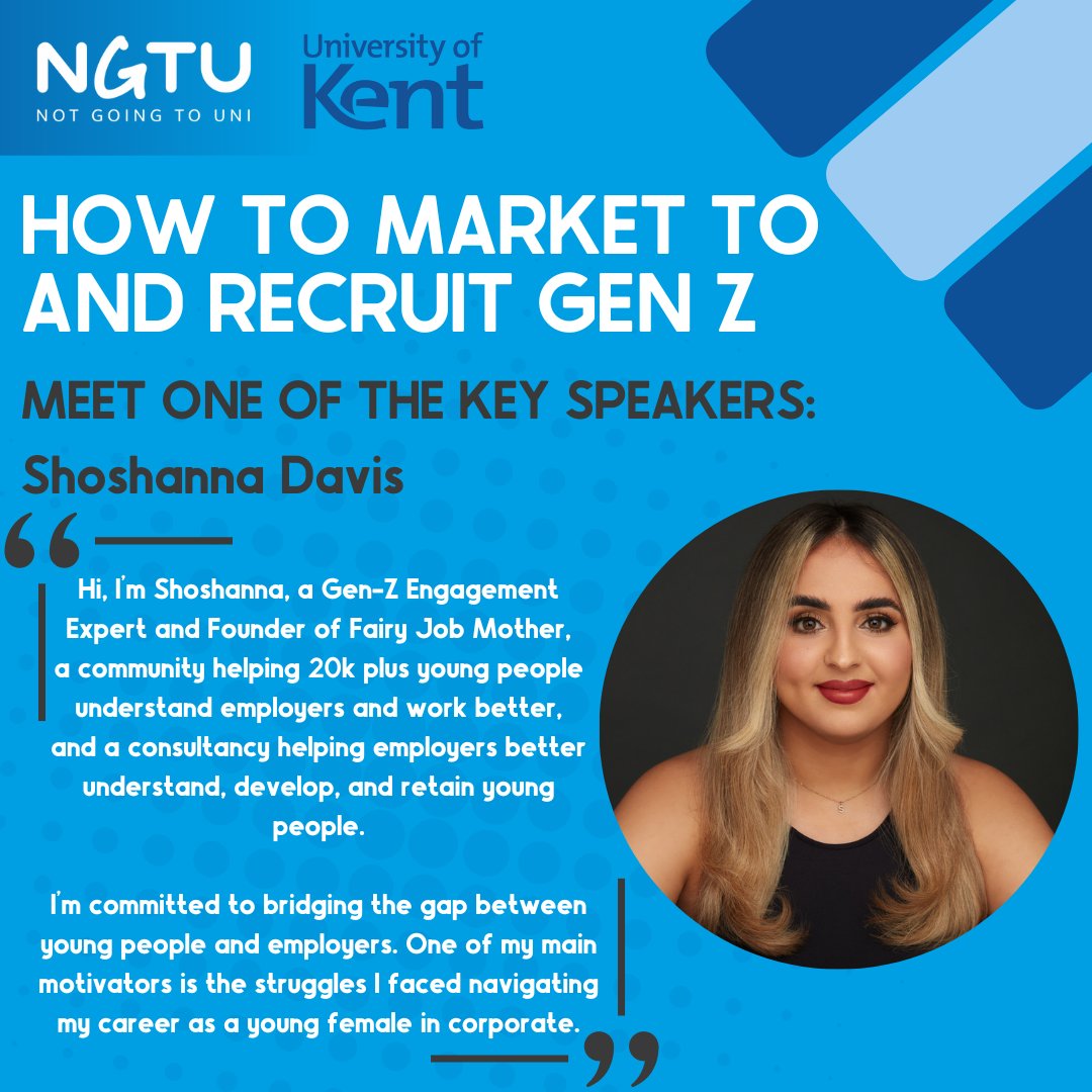 Meet Shoshanna 👋 

Hosted by the University of Kent, this event promises a dynamic line-up of sessions tailored to help you understand and engage with the Gen Z audience effectively 🙌

Grab your FREE ticket now  - loom.ly/gY56Bm8

#earlycareers #GenZrecruitment