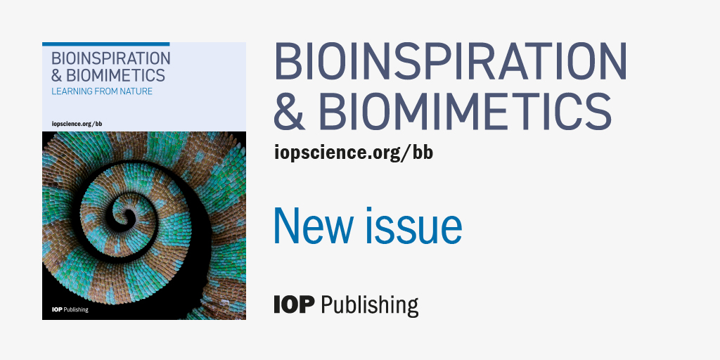 🔔 New Bioinspiration & Biomimetics issue 🔔

This issue:
🛫🐦 Reviews capabilities of #FlappingWingRobots
🦇🌿Takes bioinspiration from #Bats
🤝🤖 And gets to grips with making grasp in #Robotic hands more humanlike

Tell me more 👉 ow.ly/ZYes50Rzrxr