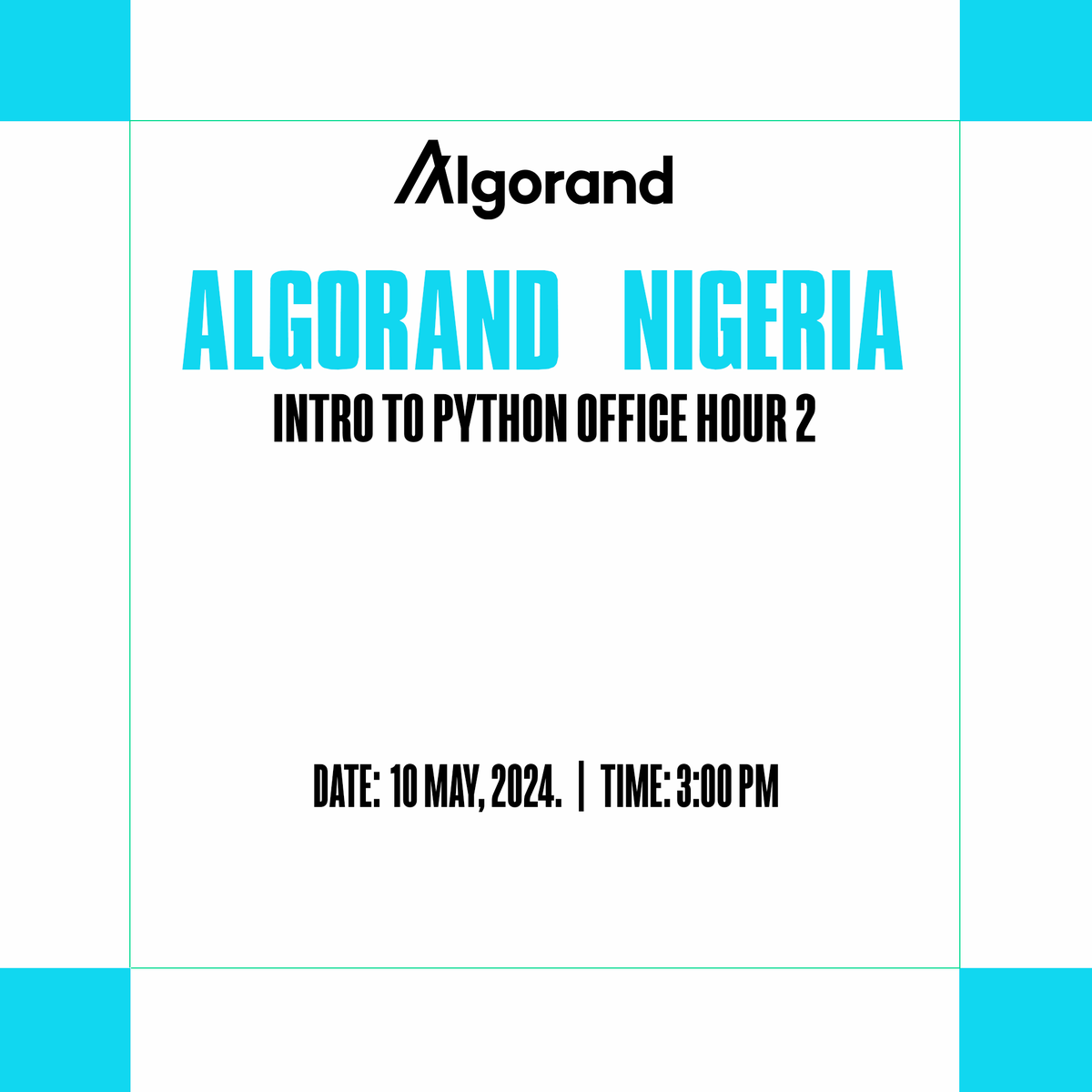 Algorand_NG's tweet image. 📅 Mark your calendars! 

Join us today Friday, 10th May 2024 at 3 PM WAT for #PythononAlgo Office Hour 2, part of our #PythonMay series with Algorand Nigeria. 

🔗 Register now if you haven&apos;t:  bit.ly/PythonOnAlgoOf…

🐍 Dive deeper into Python applications on the blockchain…