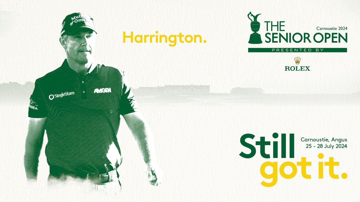 Twice an Open Champion, @Padraig_h is going in search of the Senior Open presented by @ROLEX to add to his collection. What a field it's going to be @carnoustiegolf this July! #euLegendsTour #SeniorOpen #Rolex