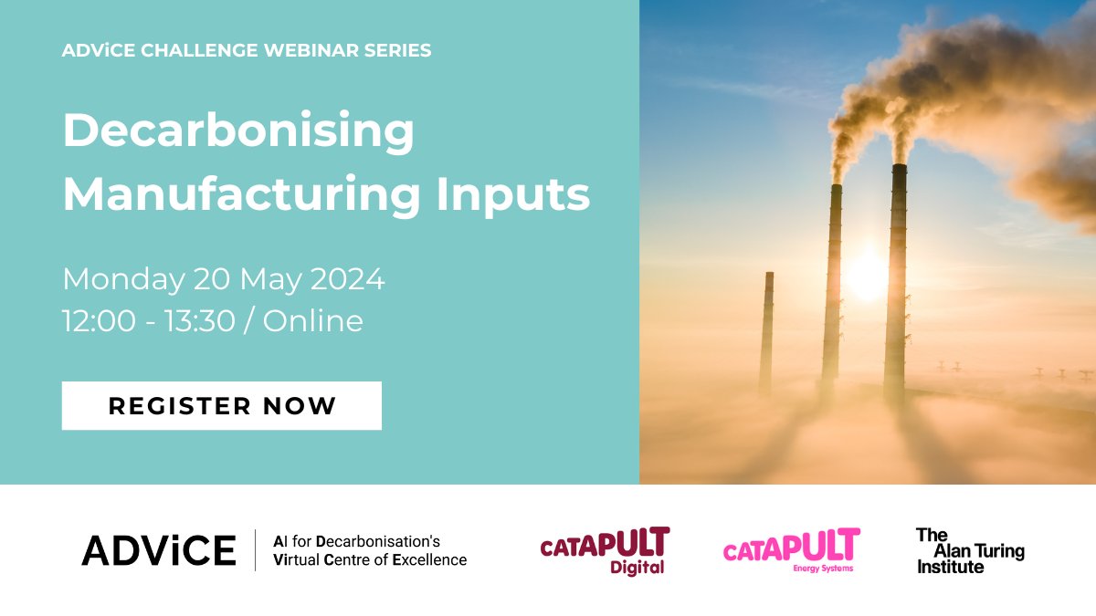🏭 How can businesses interested in decarbonisation harness AI for the design and optimisation of new manufacturing processes? 🧠 Join Digital Catapult and @turinginst next week to find out: ow.ly/S56R50RAzGU
